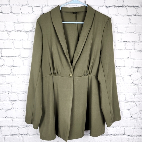 2/$15 Shein Size XL Olive Green Blazer - Picture 4 of 6